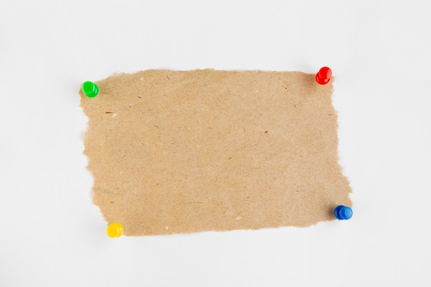 Top view paper with pins