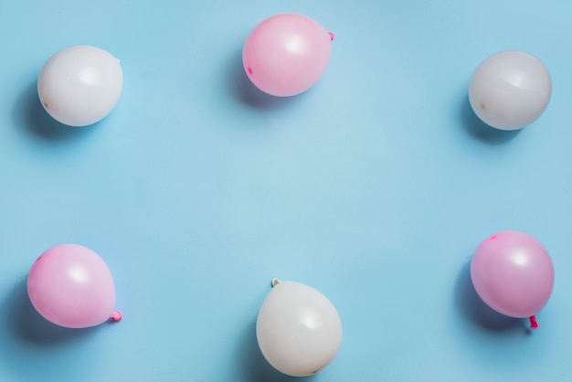 Top view pastel color balloons