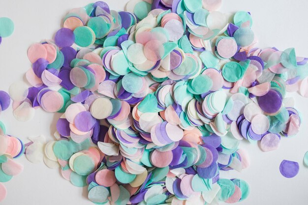 Top view pastel color confetti