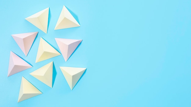 Top view pastel paper element set