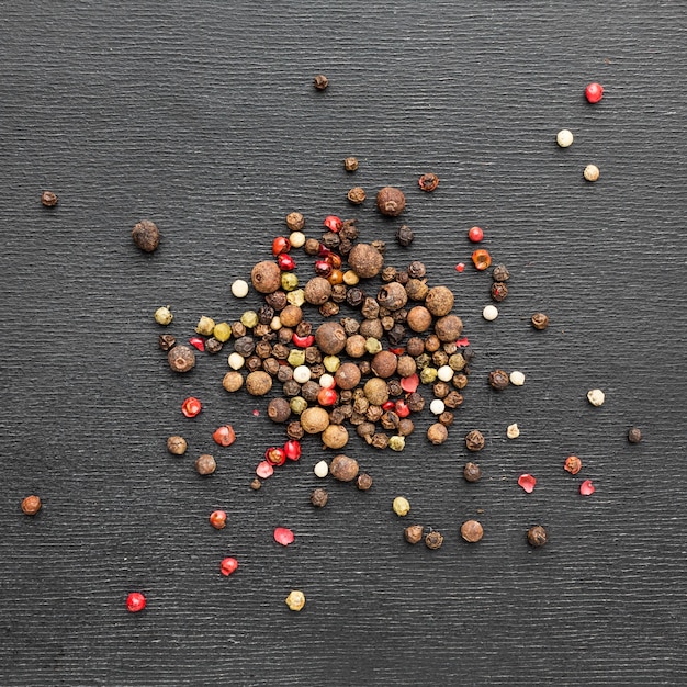 Top view pepper seeds