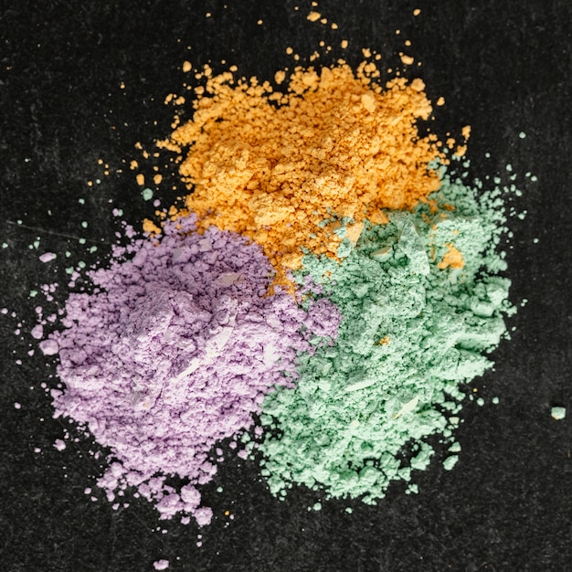 Top view pigments powder