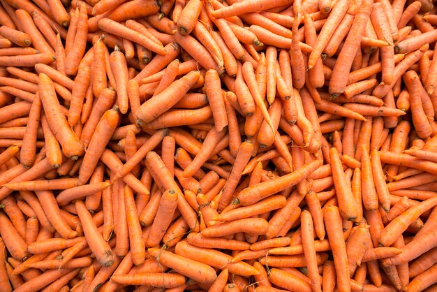 Top view of pile of carrots