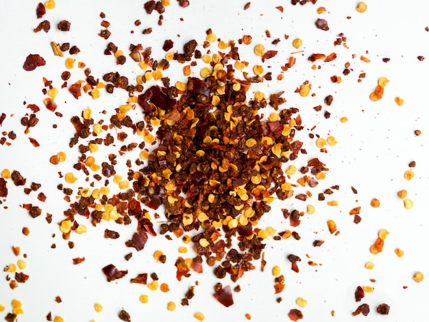 Top view pile of spices