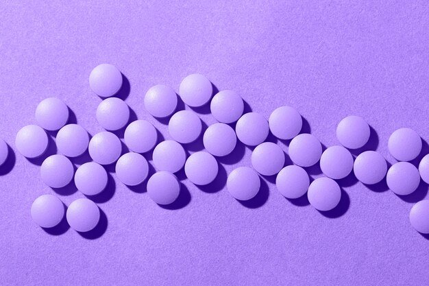 Top view pills arrangement