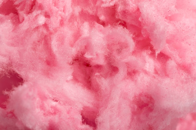 Top view of pink cotton candy Premium Photo