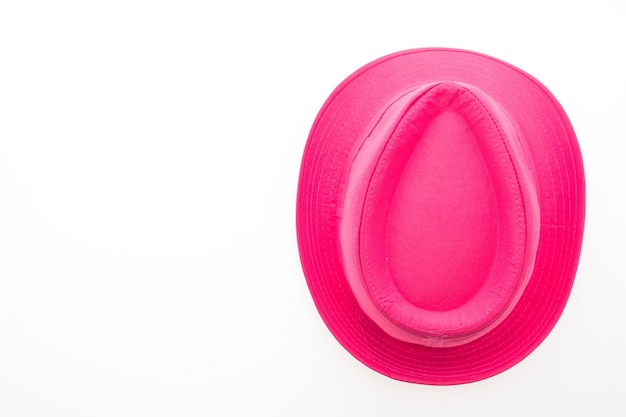Top view of pink hat