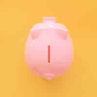 Free photo top view pink piggy bank