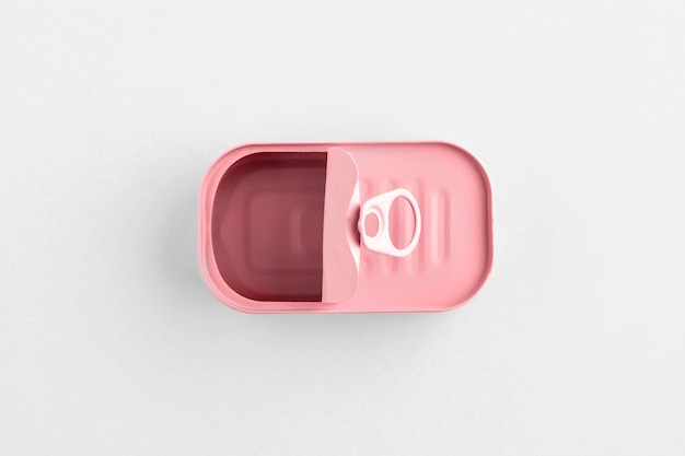 Top view pink tin can
