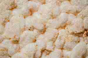 Free photo top view puffed rice background