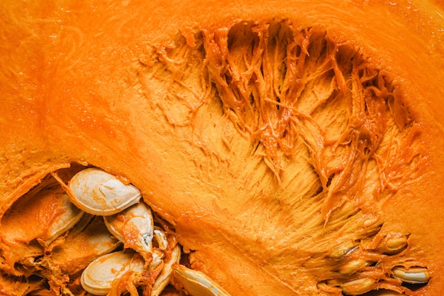 Top view pumpkin insides background