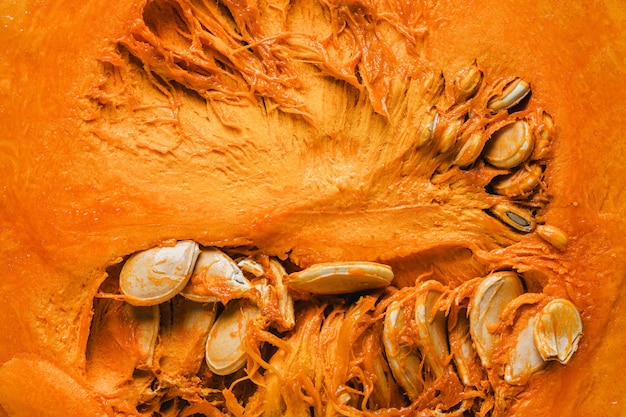 Top view pumpkin insides wallpaper