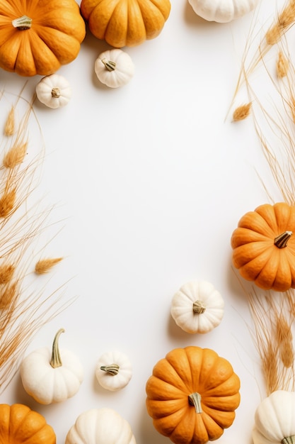 Top view pumpkins arrangement