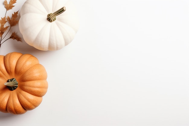 Free photo top view pumpkins arrangement