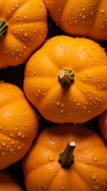 Top view pumpkins arrangement