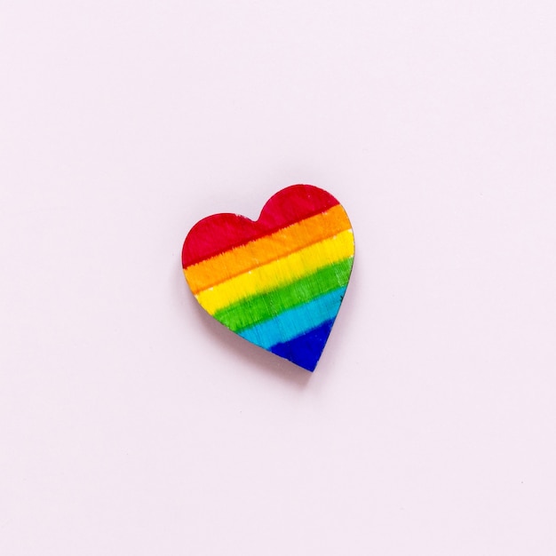 Free photo top view rainbow heart