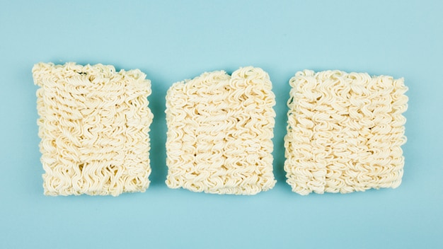 Top view of raw noodles