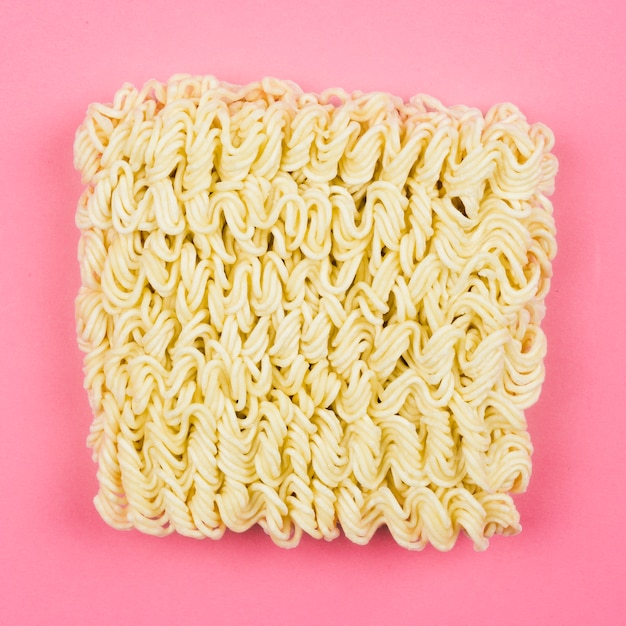 Top view of raw noodles
