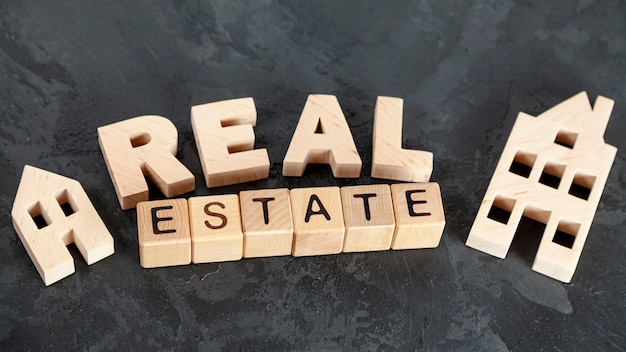 Top view real estate lettering