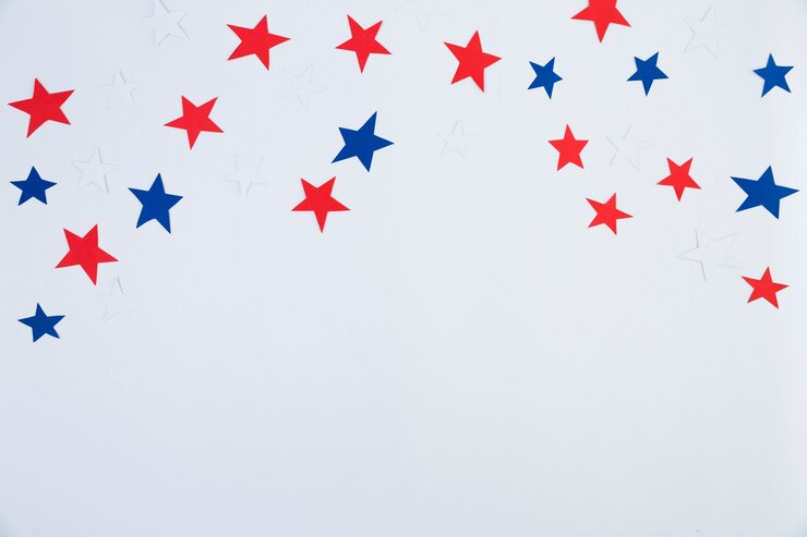 Free Photo top view of red, blue, white stars