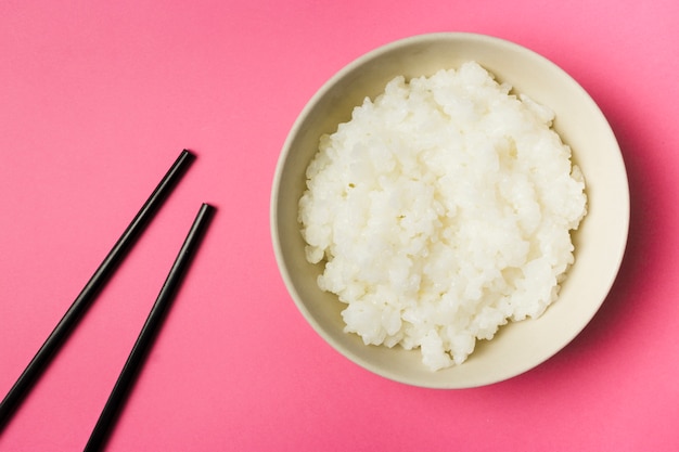 Top view of rice bowl