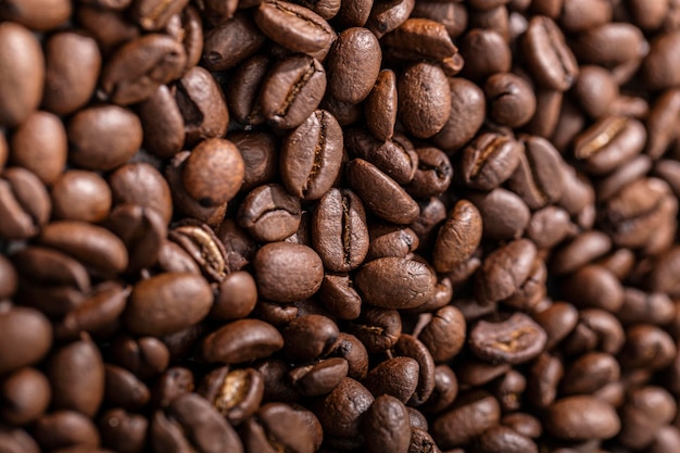 焙煎したコーヒー豆の上面図