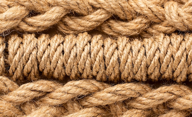 Free photo top view rope texture assortment