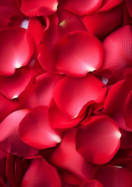 Top view rose petals arrangement