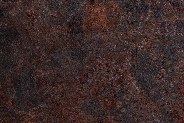 Top view of rusty metal surface