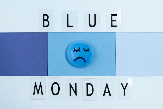 Free photo top view of sad face for blue monday