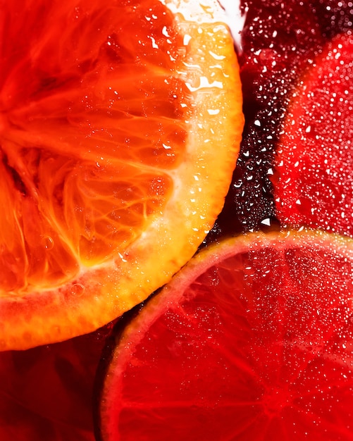 Top view sangria with orange slices