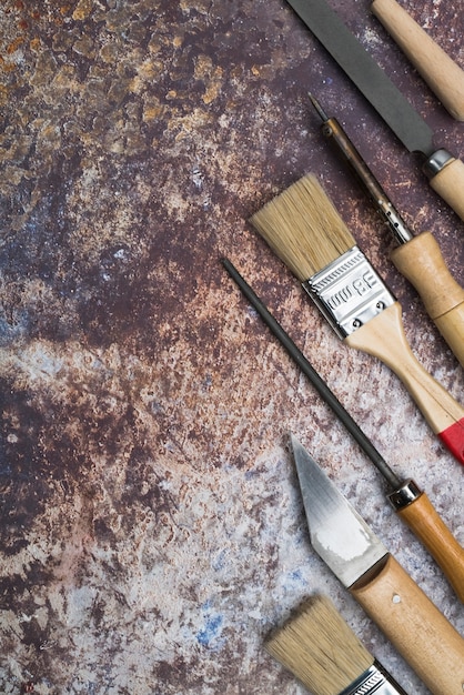 Top view set of tools