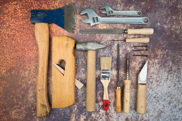 Top view set of tools