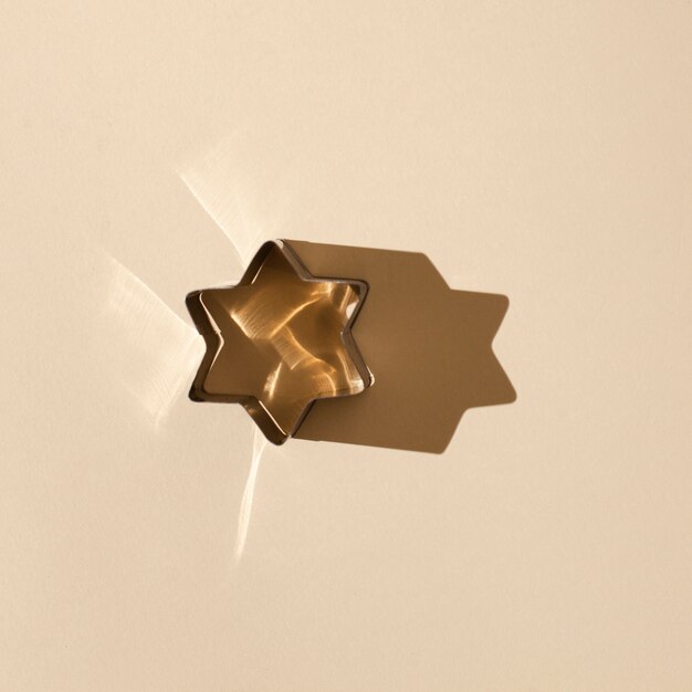 Top view shape of star on a table