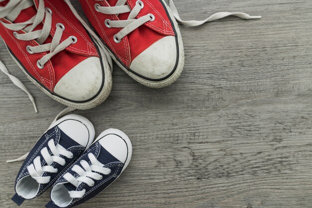 Top view of shoes with different sizes