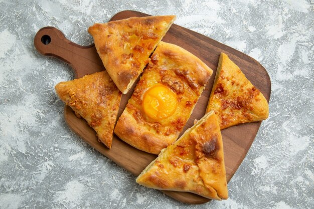 Top view sliced egg pastry baked bread on a white background bake pastry oven dough food meal bread bun