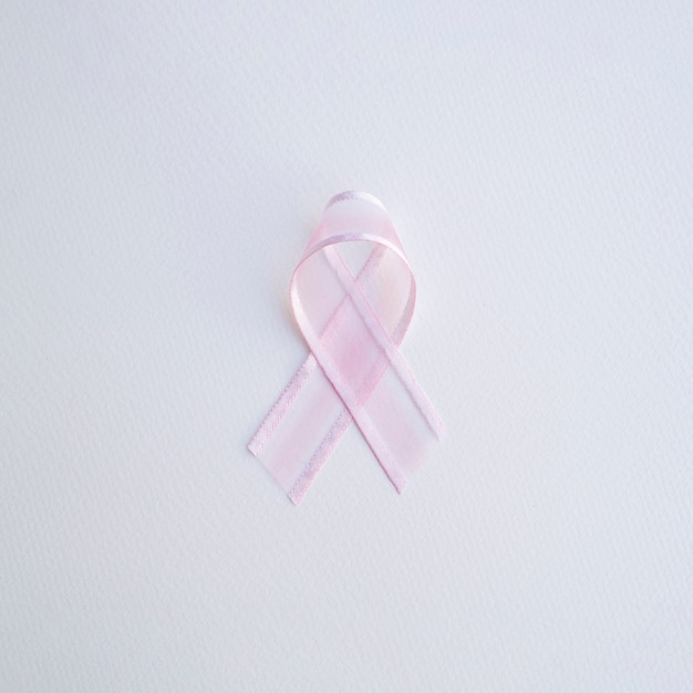 Free photo top view small ribbon awareness concept