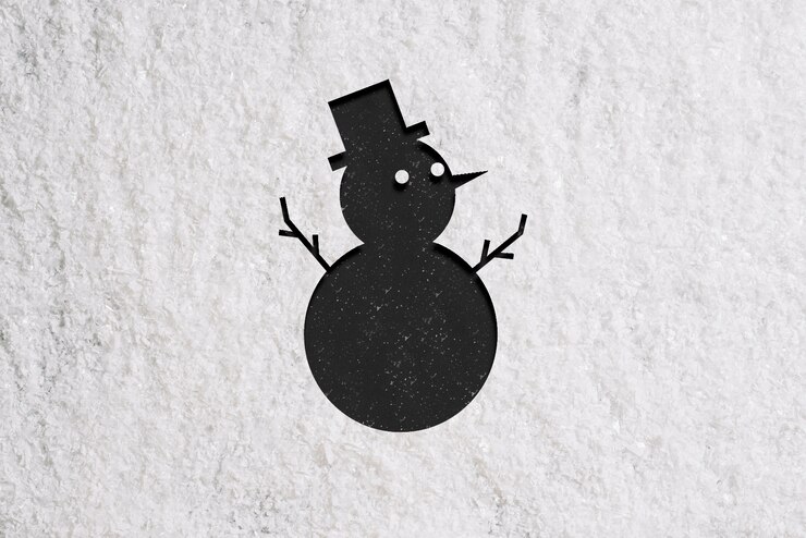 Free Photo top view snowman shape and snow