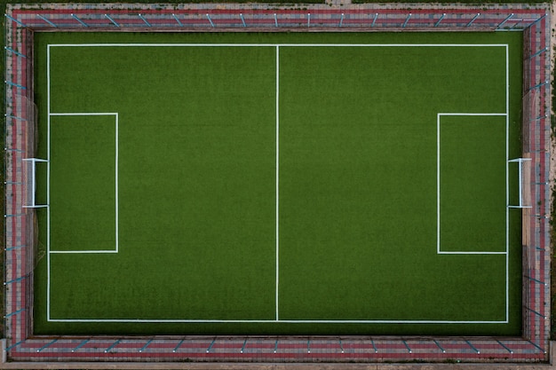 Top view soccer field