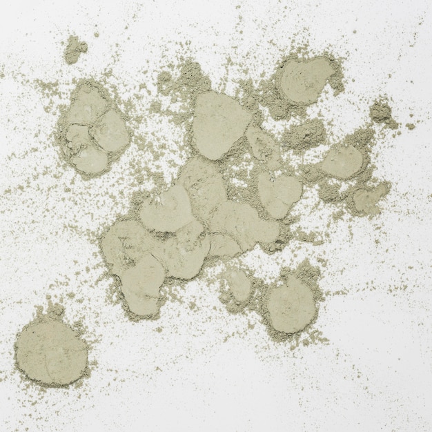 Top view of splashes of fine powder