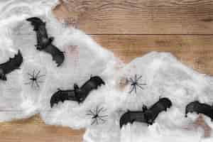 Free photo top view spooky halloween bats