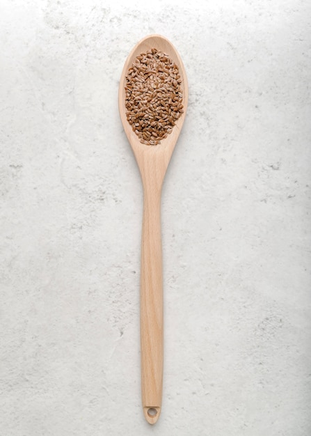 Top view spoon with seeds