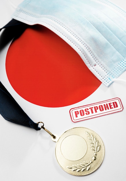 Top view sports event postponed assortment