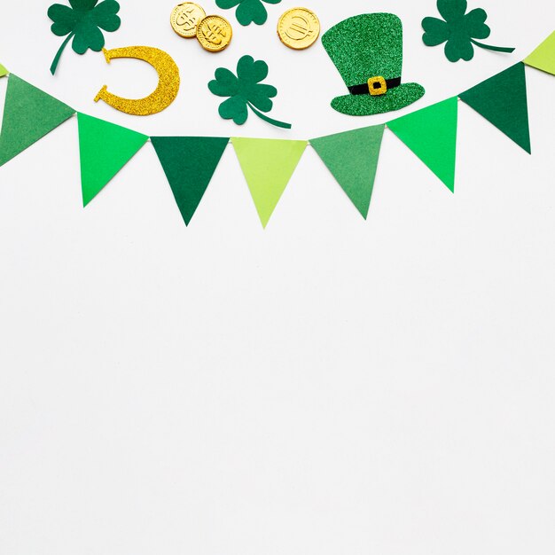 top view st patrick items frame