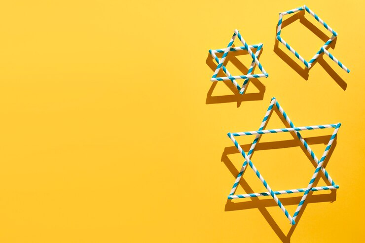 Free Photo top view star of david with copy space