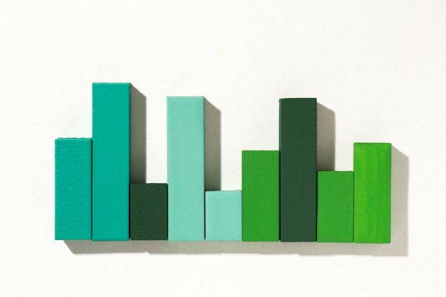 Free Photo top view of statistics presentation with chart