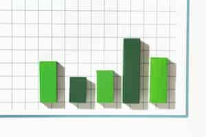 Foto gratuita vista dall'alto della presentazione delle statistiche con grafico