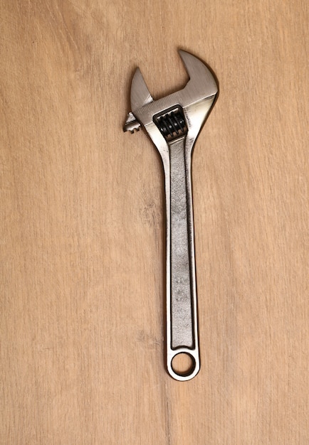 Top view of a steel wrench