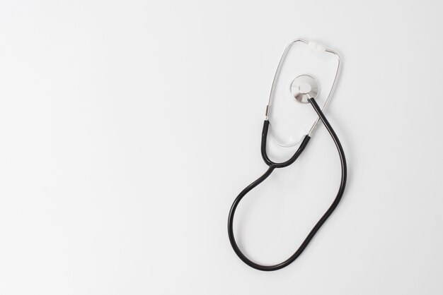 Top view stethoscope on white background