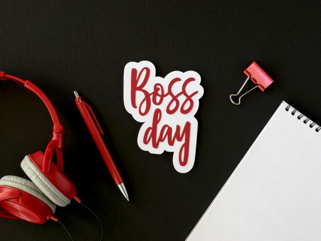 Top view sticker with boss day design